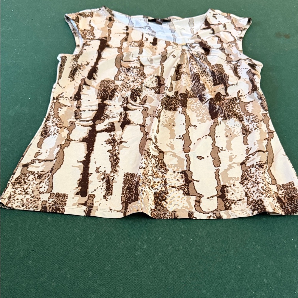 Dana Buchman Brown and Cream Blouse. CAJA. #. 1. A